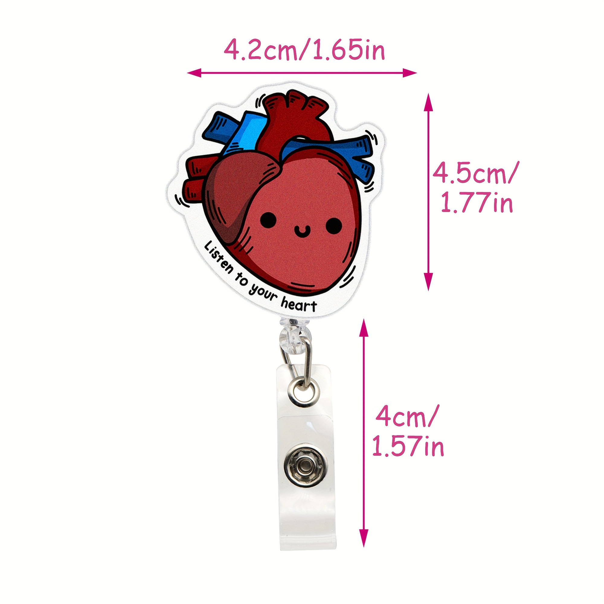 Cardiac / Disney Badge Reel Retractable for Nurses Cute ID Clip Badge Holder