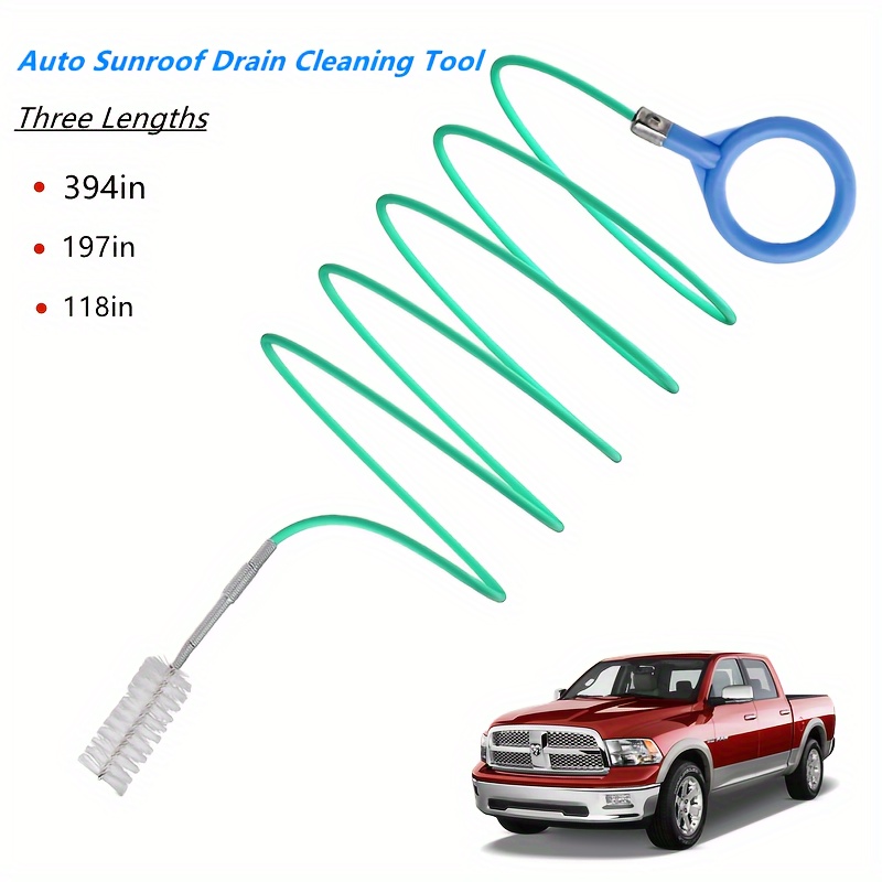 118.1inch Auto Sunroof Drain Cleaning Tool Flexible Drain Brush Long Pipe  Cleaners For Car, Tube Cleaning Brush Slim Drain Dredging Tool