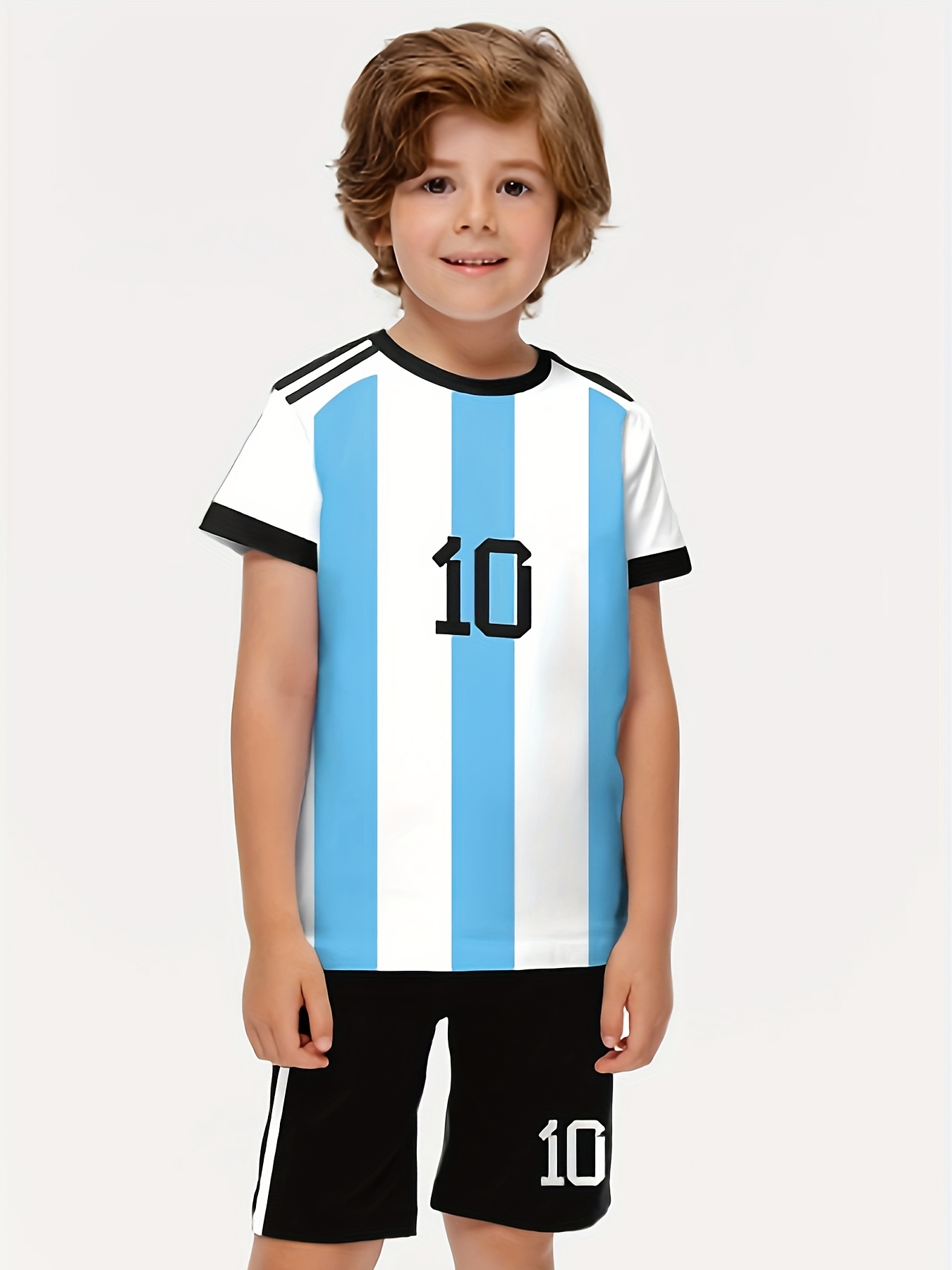 2pcs Camiseta Fútbol Niños 10 Años Camiseta Pantalones - Temu Mexico