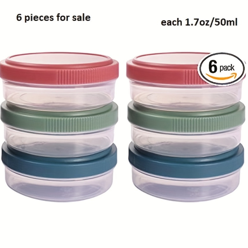 1.7 Oz/50Ml Salad Dressing Container to Go for Food, 6 Pack