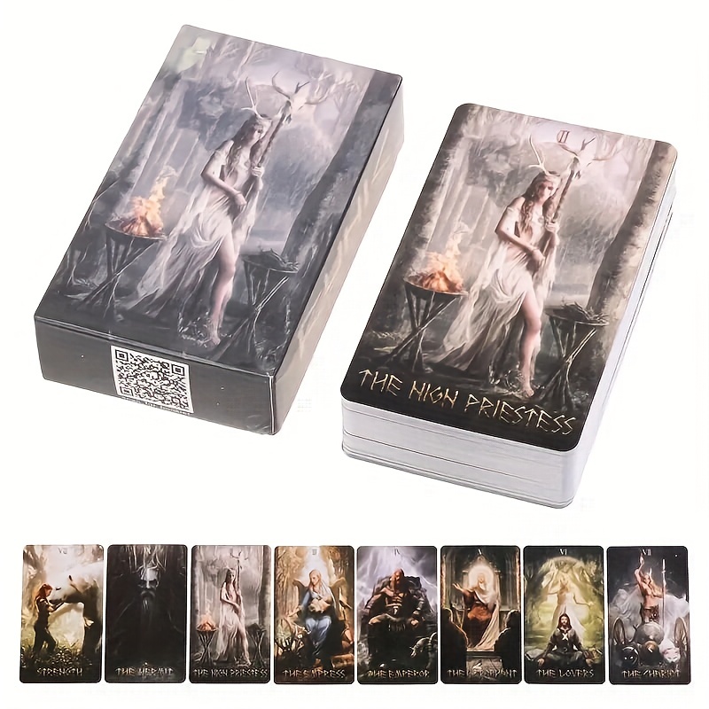 78pcs Runic Tarot Deck With QR Code Pdf Guidebook