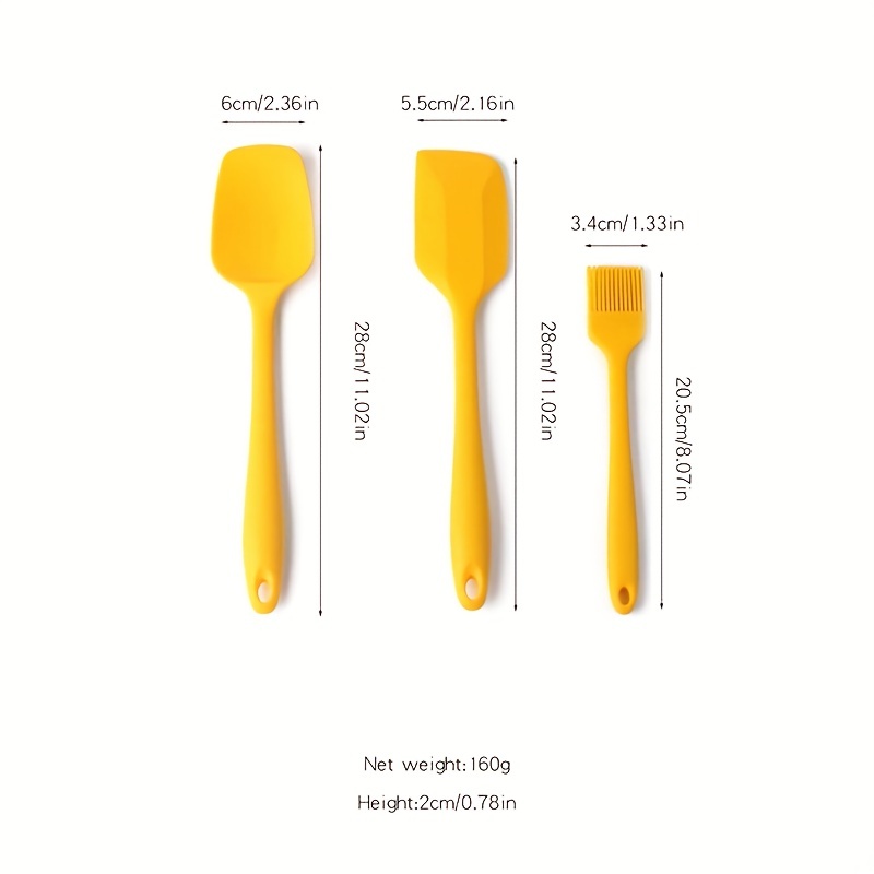 3PCS/Set Silicone Cream Scraper DIY Bread Cake Butter Spatula Mixer Oil  Brush Kitchen Baking Tool