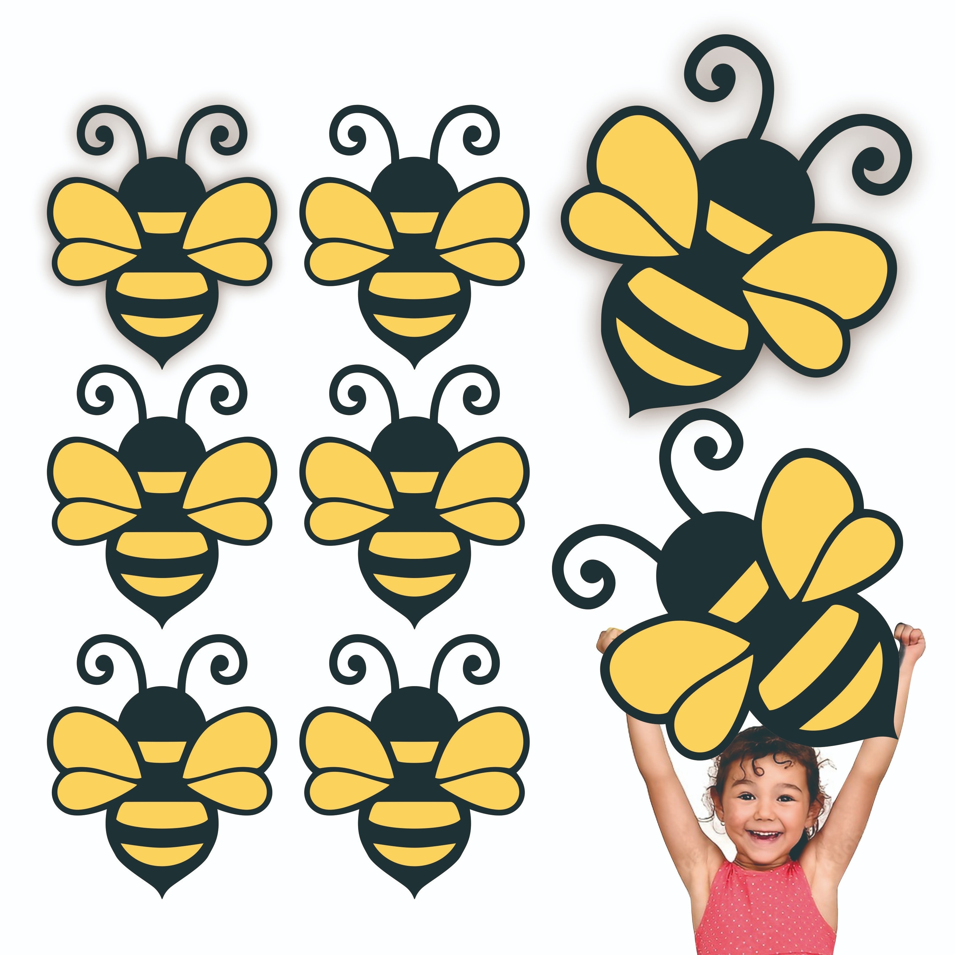 

12pcs, Large 3d Double Layer Bee Wall Decor Set Bumblebee Party Decorations Birthday Baby Shower Kindergarten Party Decorations