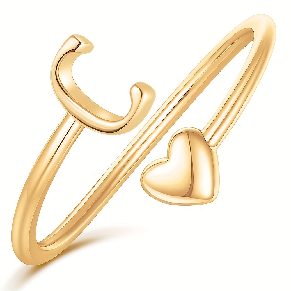 1 Letter S Heart Shaped Ring Jewelry Accessories Temu - Temu Canada