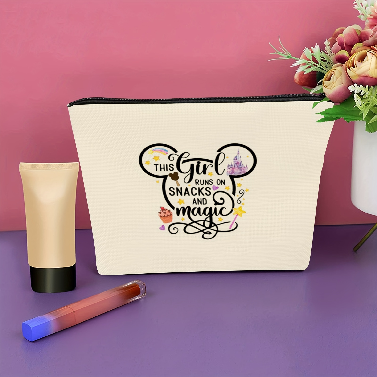 Disney Neceser Mujer Cosméticos Estuche Neceser Maquillaje Makeup Bag Bolsa  de Aseo Mujer Viaje Accesorios Mickey Lilo y Stitch Regalos Niña Chica
