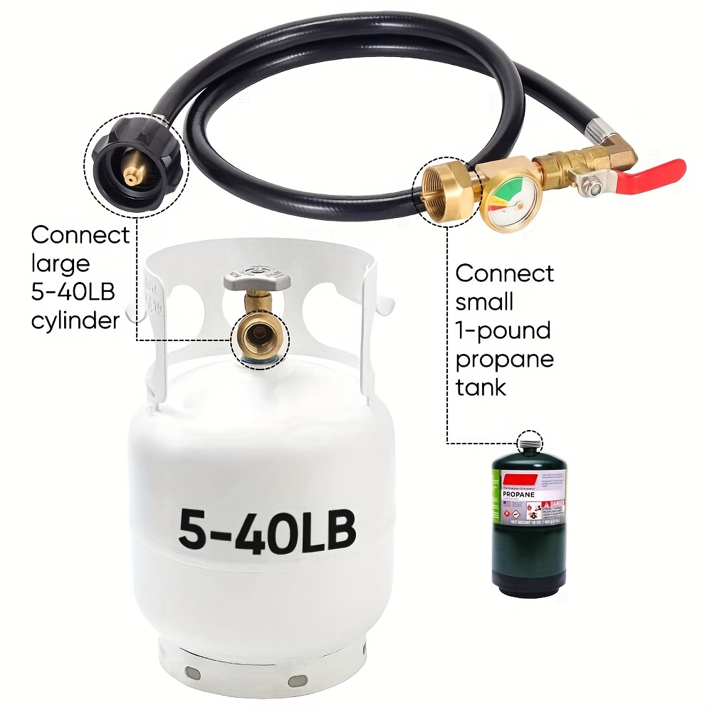 Regulador de gas propano de alta presión 0-20 PSI ajustable con manguera de  6.5 pies
