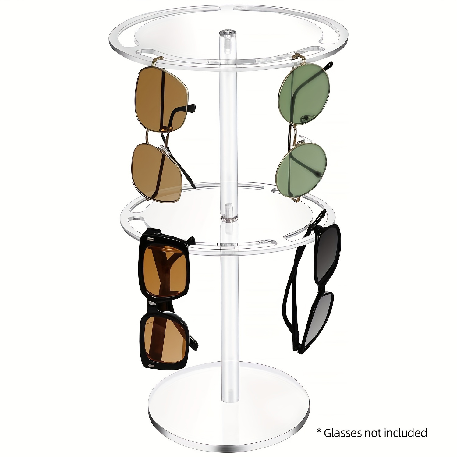 Acrylic Sunglasses Storage Rack 360 Degree Rotating Glasses - Temu