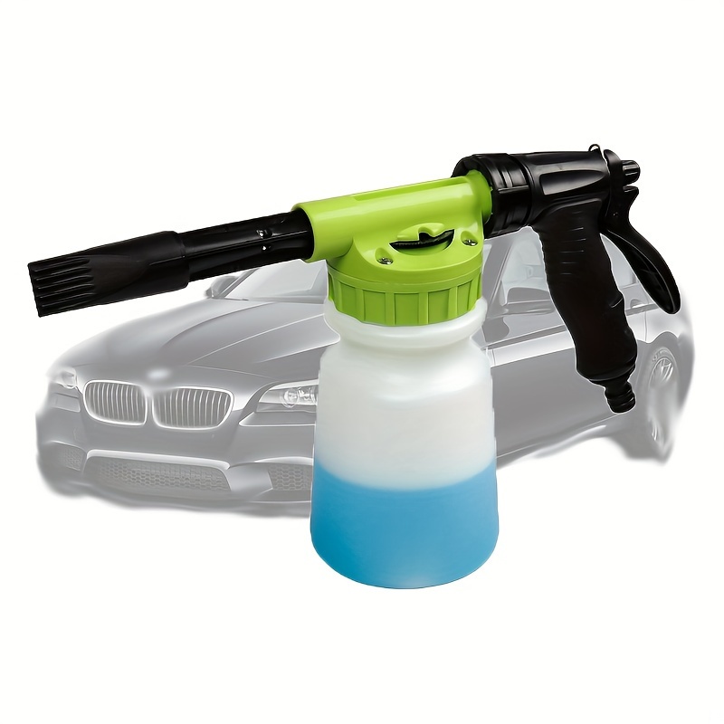 Foam Cannon For Garden Hose,Adjustment Ratio Dial Foam Gun,Car Wash Soap  Spray Foamer Green