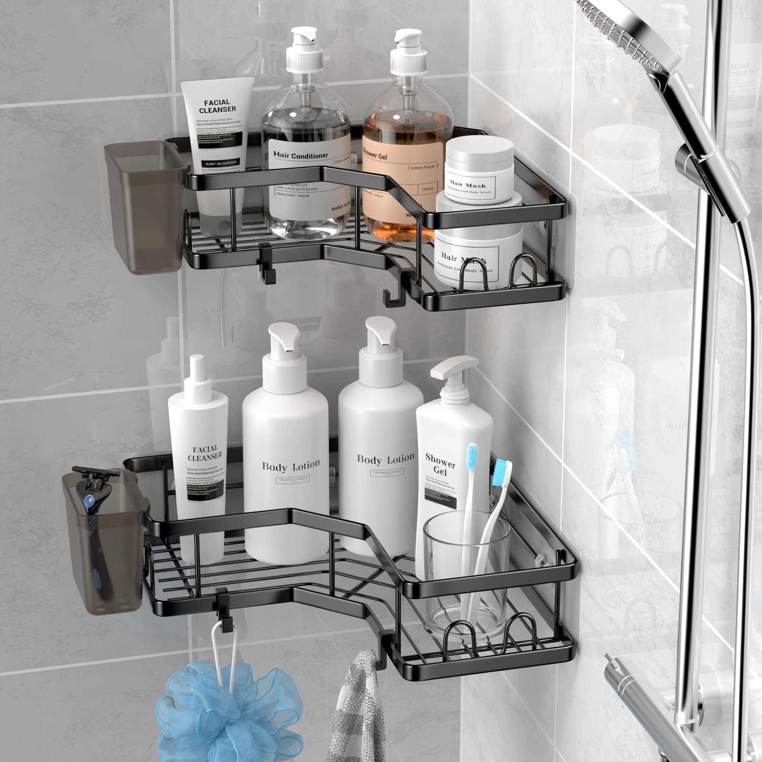 Corner Shower Caddy Adhesive Shower Corner Organizer Shelves - Temu