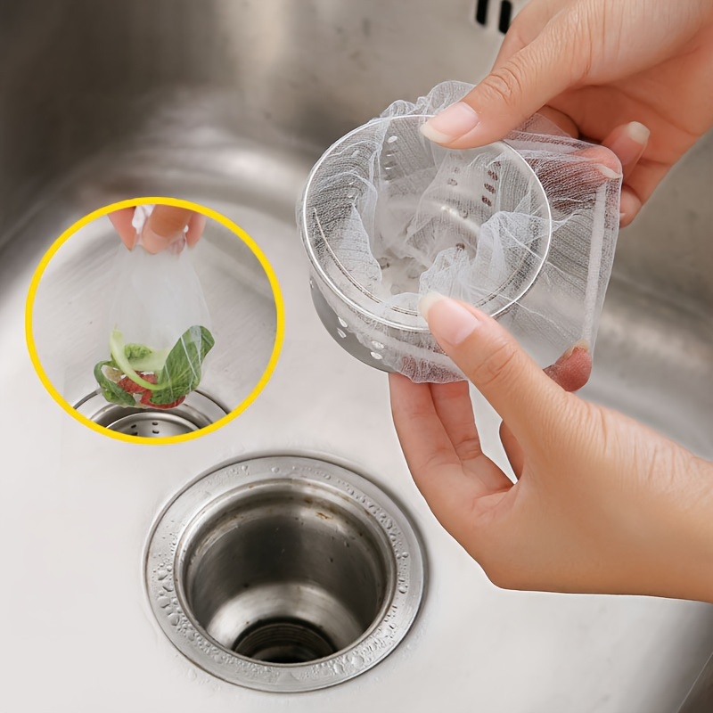 300 Pcs Kitchen Sink Strainer Bags Disposable Sink Garbage Bags,Sink Filter  Net, Suitable for Kitchen and Bathroom Sink Drainage,for Collecting