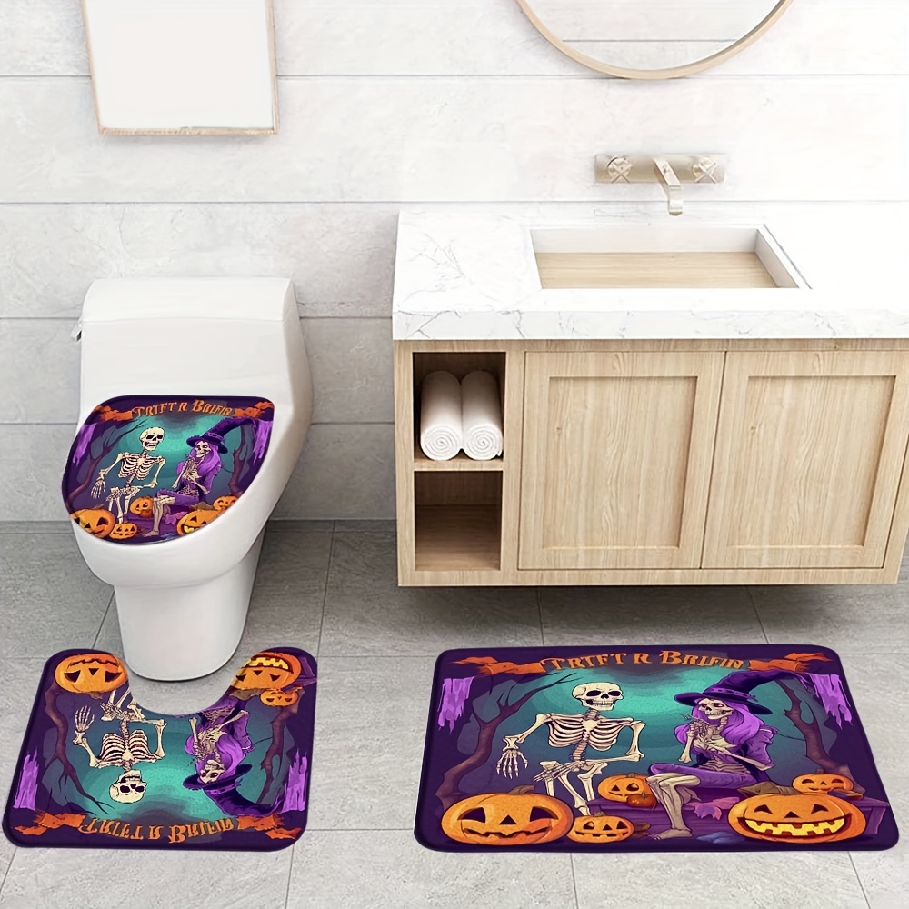 Halloween Bathroom Rug For Kids, Pumpkin Shape Cartoon Cute Bath Mat, Plush  Water Absorbent Bathtub Bathroom Doormats Non-slip Washable Toilet Rug -  Temu