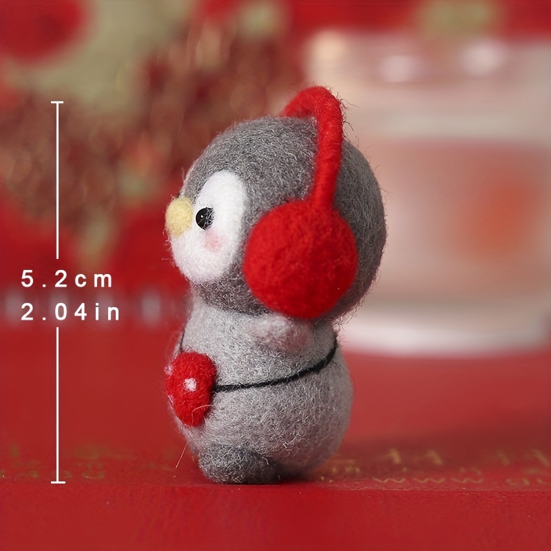 Diy Animal Penguin Wool Felt Doll Creative Material Package - Temu