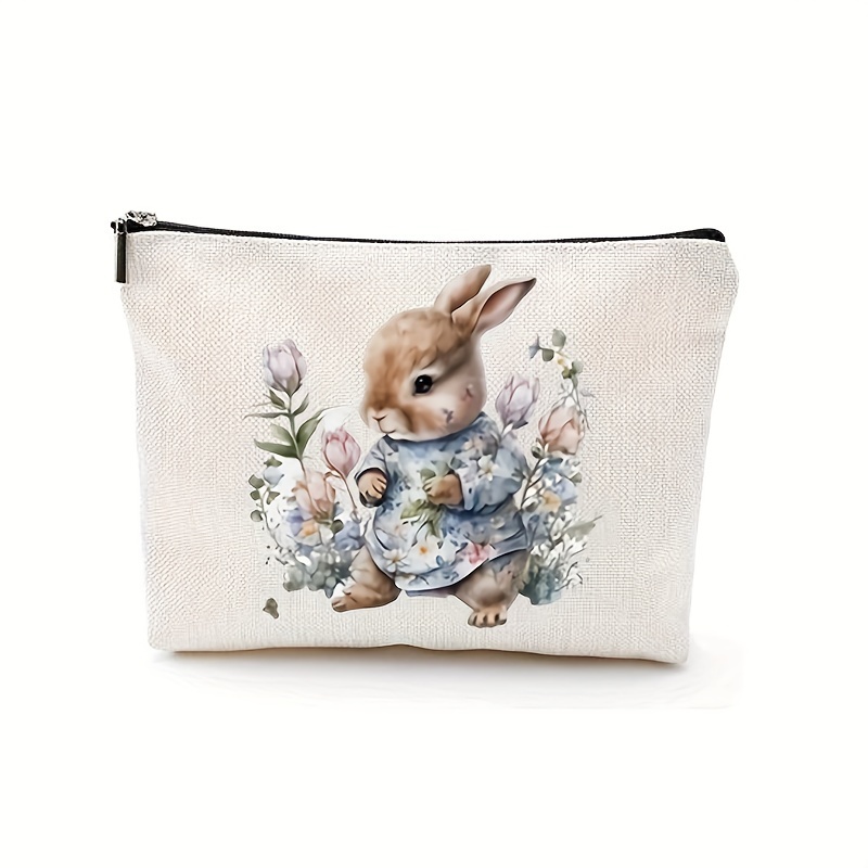 Bunny Carry Pouch Zipper Storage Bag Cosmetic Canvas - Temu