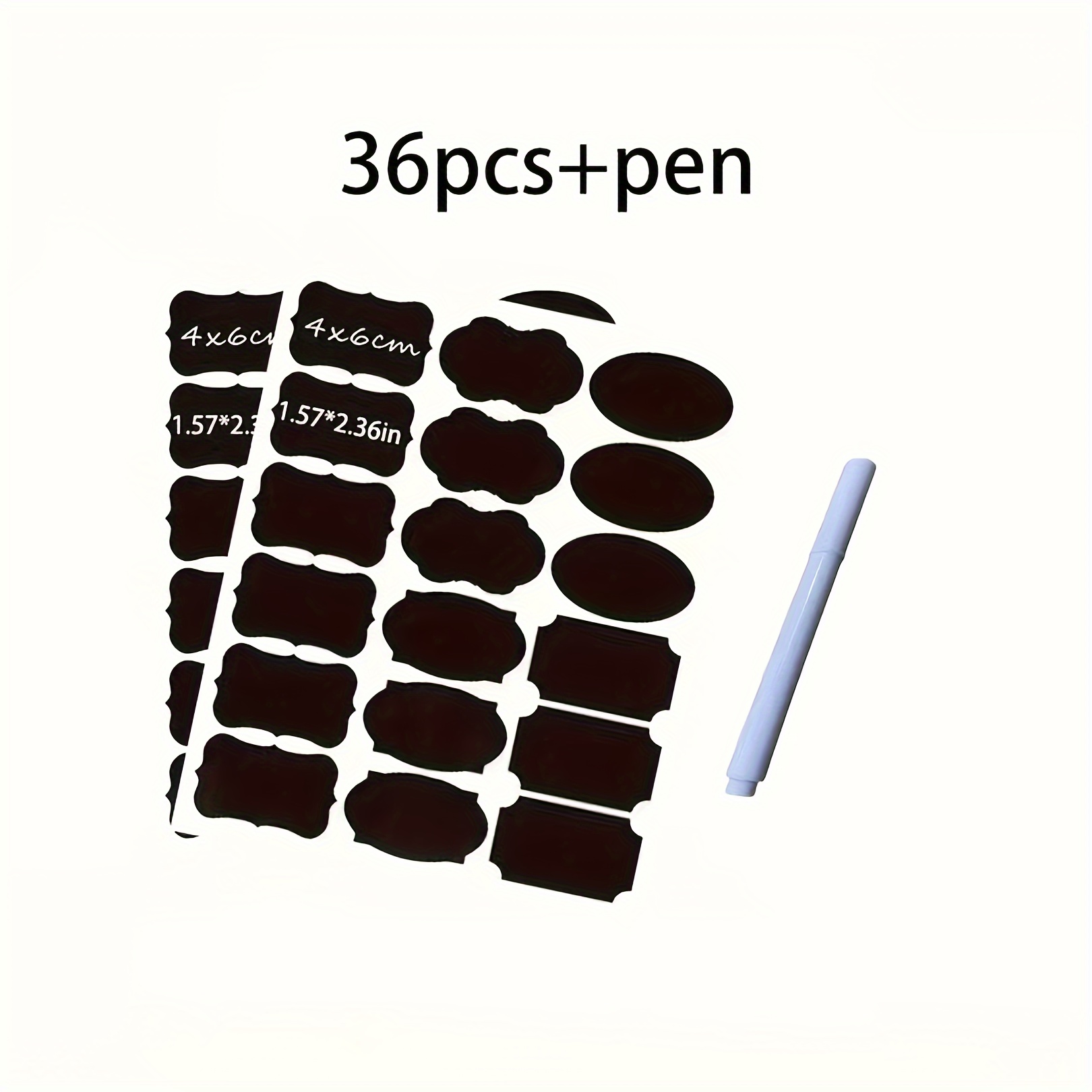 192pcs Erasable Self-Adhesive Chalkboard Labels with 4pcs White