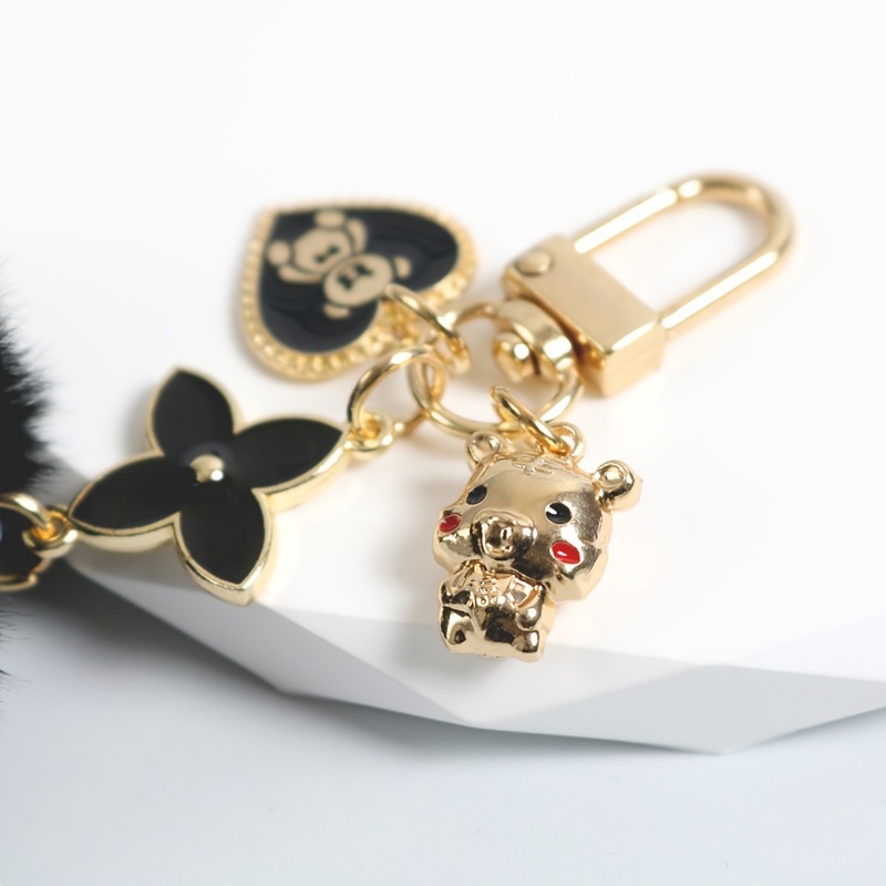 Louis Vuitton, Accessories, Heart Pompon Key Chain With Louis Vuitton  Charm