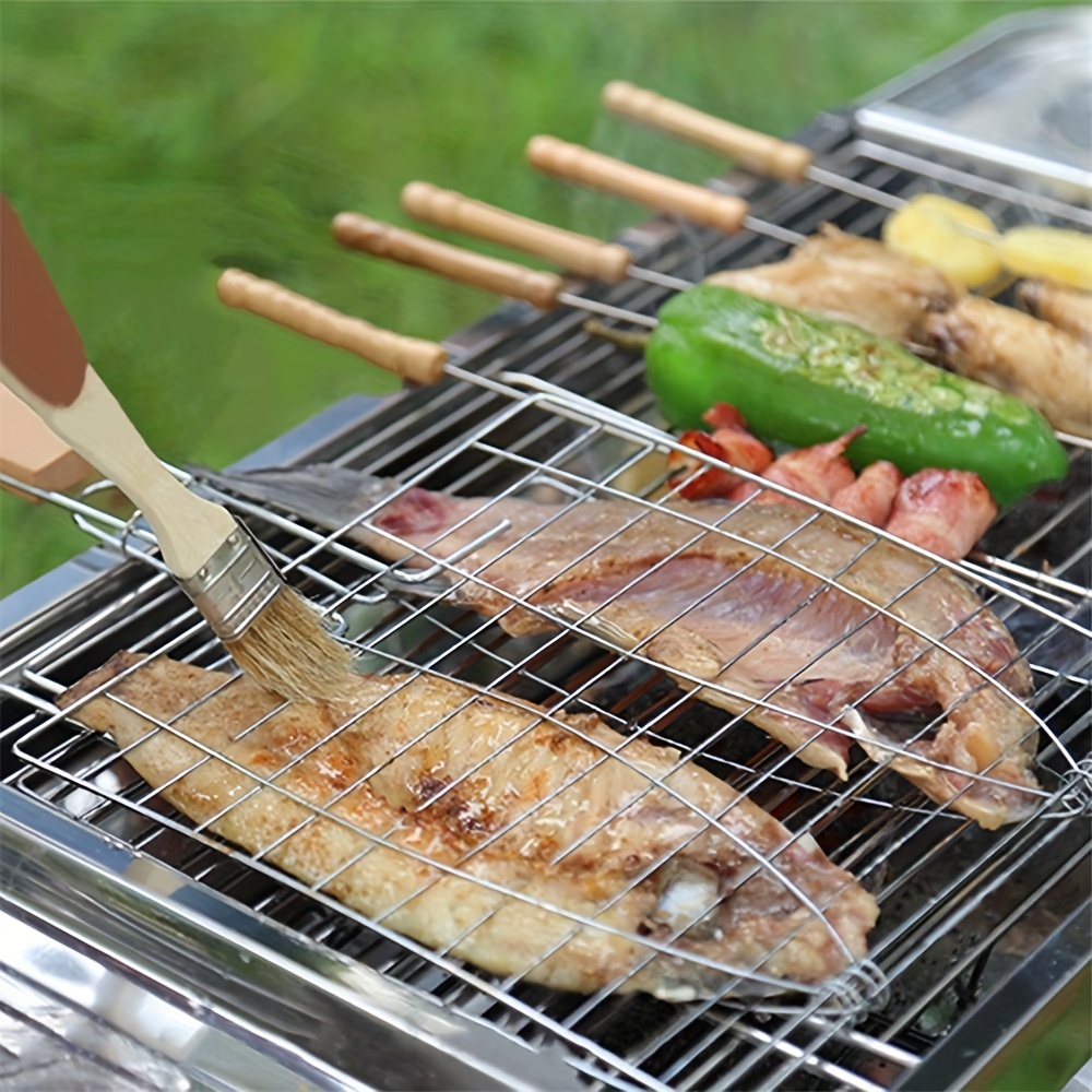 Portable Nonstick Fish Grilling Basket With Handle Chicken Meat