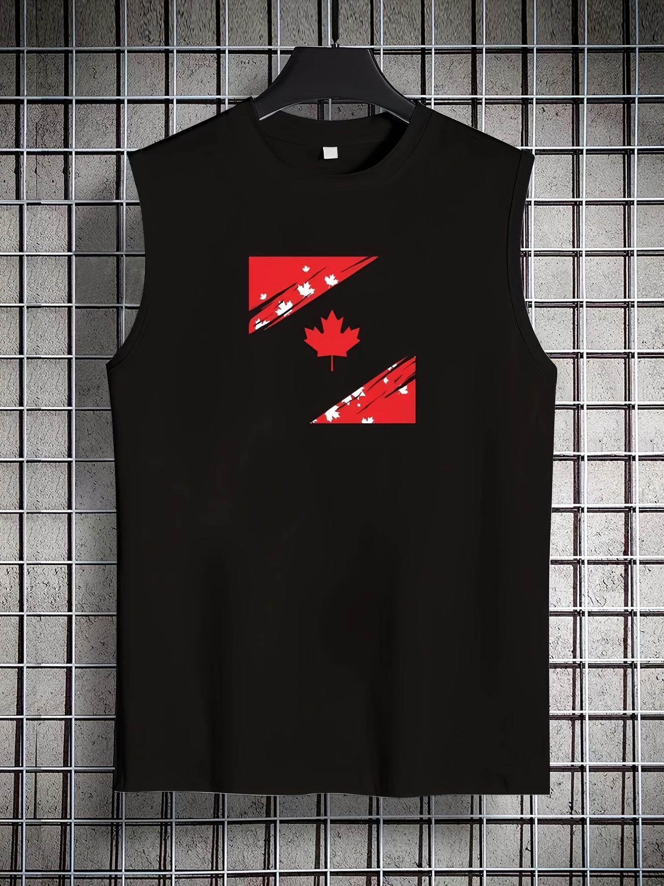 Casual Trendy Canada Maple Leaf Graphic Print Sleeveless Tank Tops Summer Oversized Loose Vest For Fitness Workout Plus Size - Men's Big & Tall - Temu Bulgaria