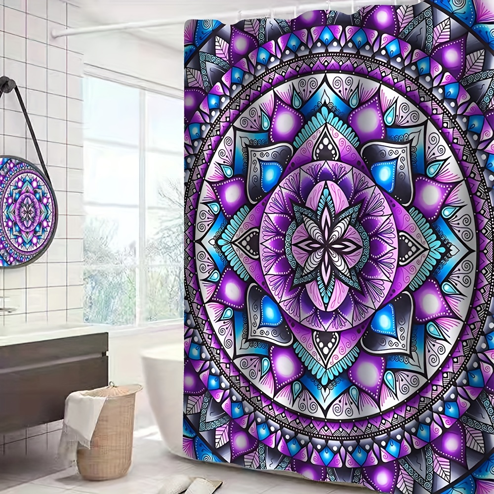 Purple Lavender Shower Curtain Sets Non-Slip Rugs Toilet Lid Cover