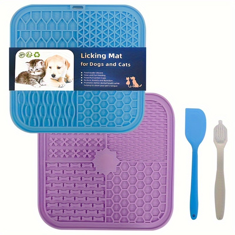 Pet Feeding Kits, Slow Feeding Dog Food Mat Licking Pad With Scraper And  Washing Brush, Promotes Healthy Eating Habits, Feeing Spatula - Temu