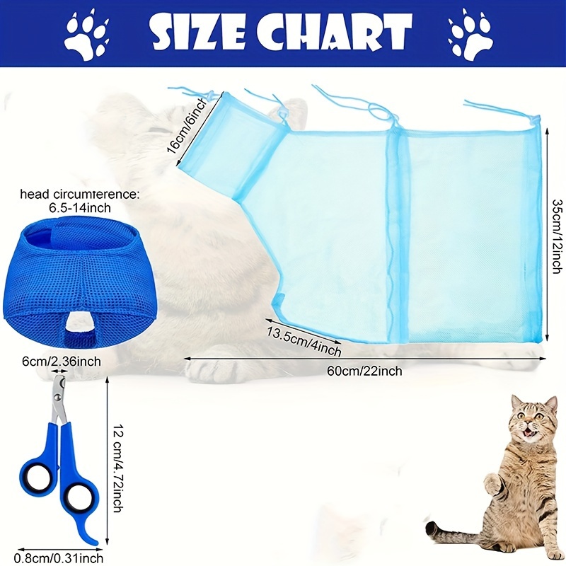 Cat net bag for bathing and grooming anti scratch