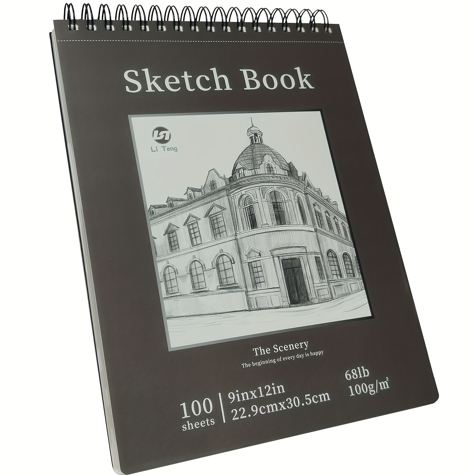 1pc 9*12 Inch Sketchbook, 360 Degree Spiral Sketchbook, 100 Sheets Per Book  (100g Each Sheet) Art Drawing And Writing Paper, Acid-free Art Sketchbook,  Suitable For Students And Adult Beginners - Arts, Crafts