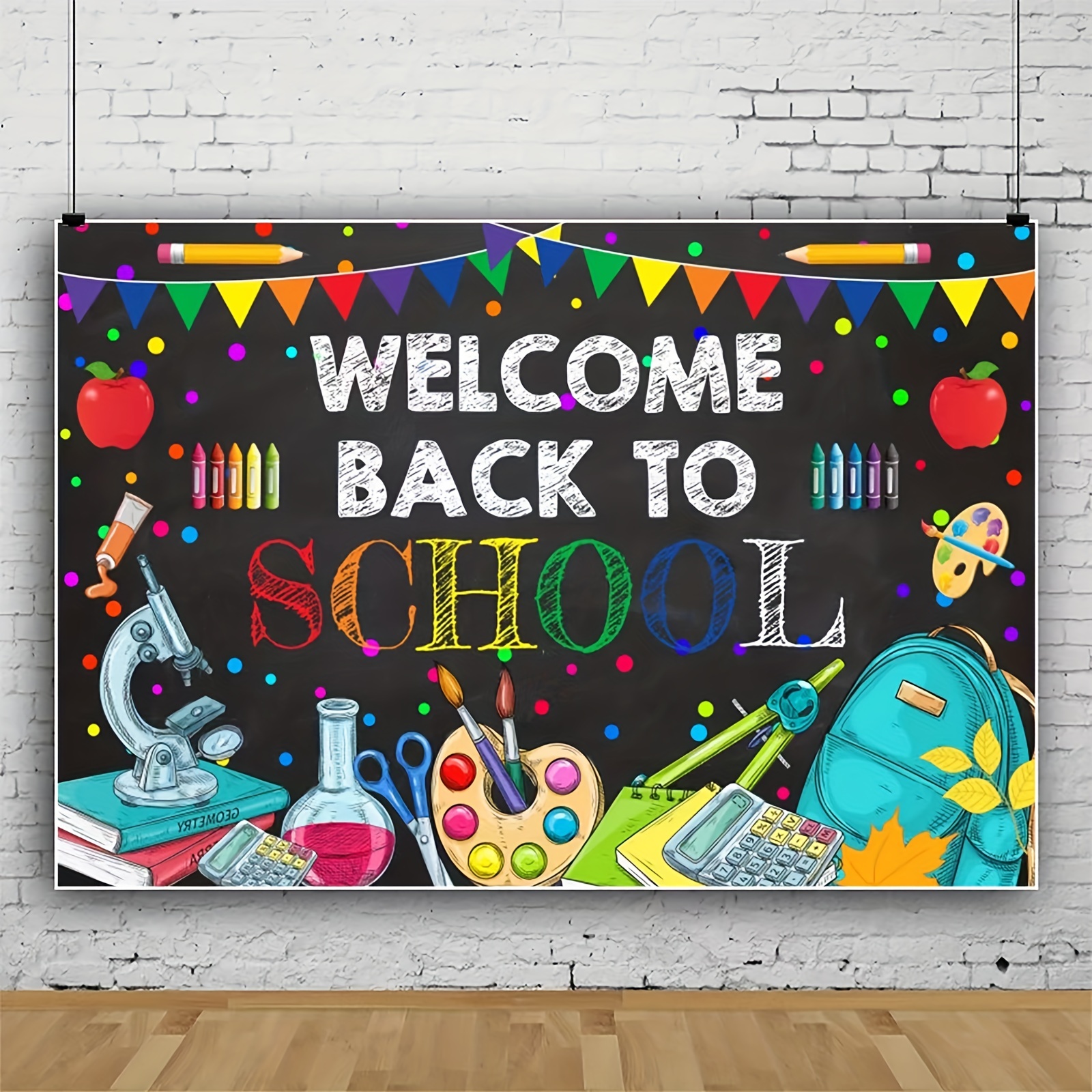 Bandera de bienvenida de vuelta a la escuela, cartel de bienvenida para el  primer día en la escuela, decoración de bienvenida para el aula preescolar