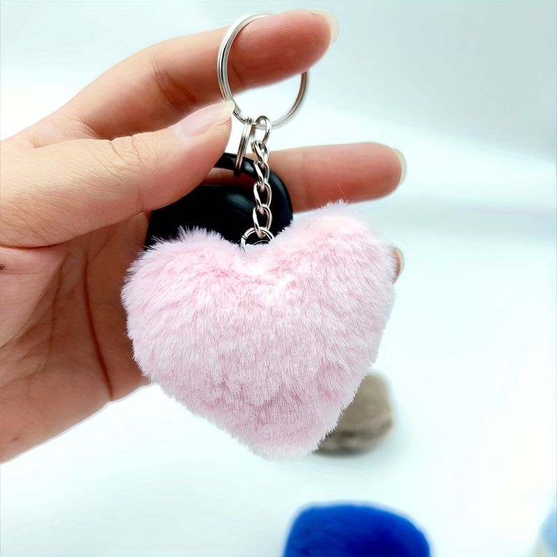 Acheter Porte-clés pendentif en forme de cœur en peluche, porte
