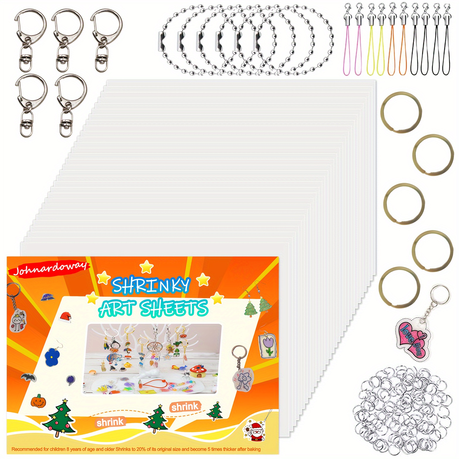 20Pcs Shrink Plastic Sheets Blank Shrink Art Film Paper for DIY Kids Crafts