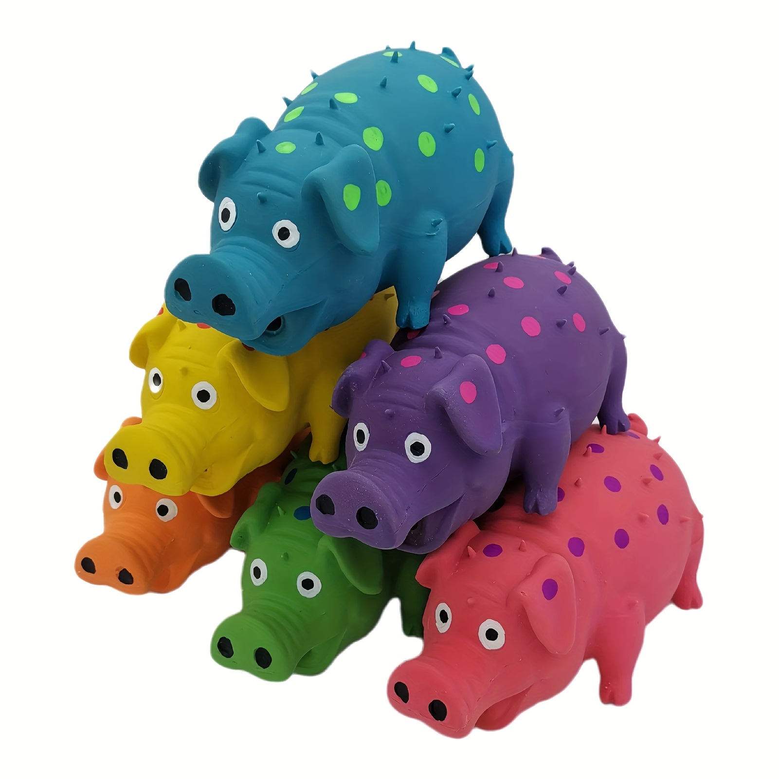 Goblet Grunting Polka Dot Mini Pig, Dog Shop Rubber Dog Toys