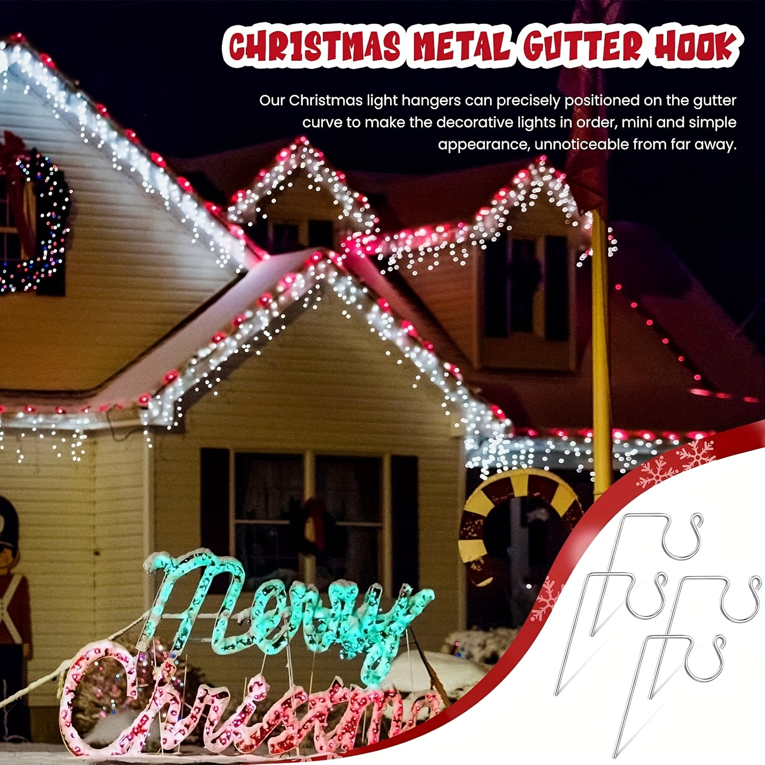 Christmas Light Clips Mini Gutter Hanging Hooks Outdoor - Temu Canada