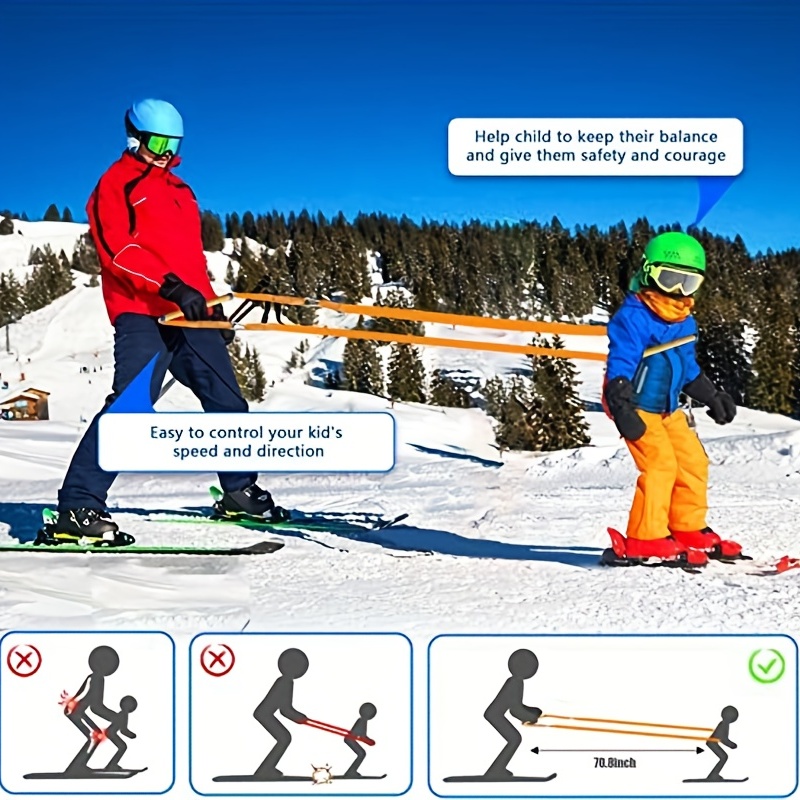 Harnais d’entraînement de ski ou de snowboard pour enfants Ceinture  d’épaule de ski réglable Sangle de poitrine pour snowboard
