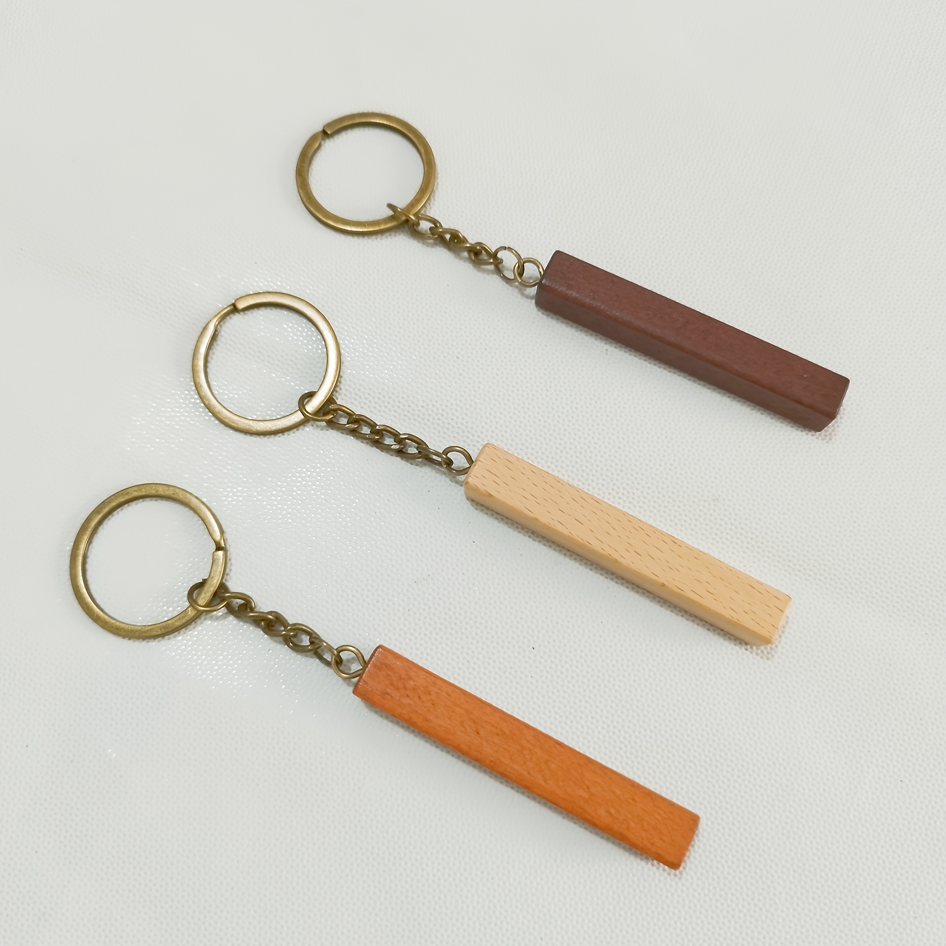 Rectangle Wooden Blanks Keychain Making Set Wood Chip Key - Temu