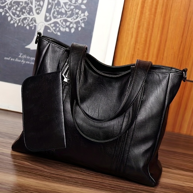 Soft Large Leather Handbags For Woman Temu