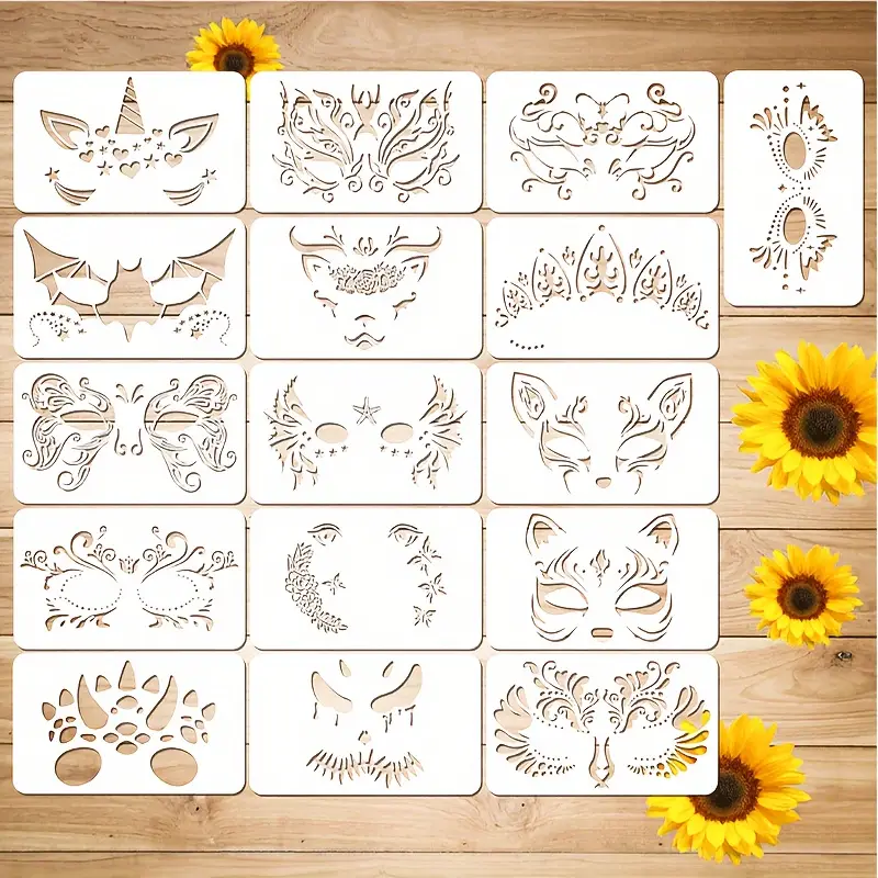 Facial Stencils, Reusable Stencils, Perfect For Facial Drawing Stencils,  For Various Activities And Parties - Temu