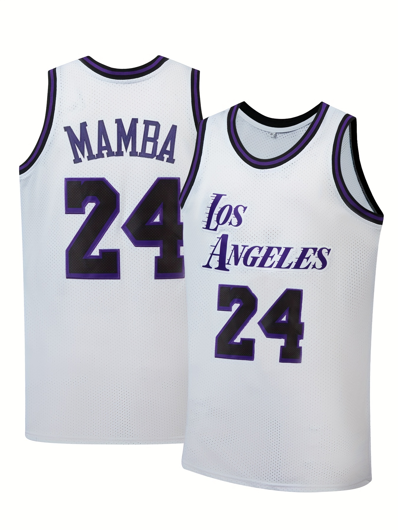 Men's Mamba #24 Embroidered Basketball Jersey, Retro Breathable Sports  Uniform, Sleeveless Basketball Shirt For Training Competition - Temu
