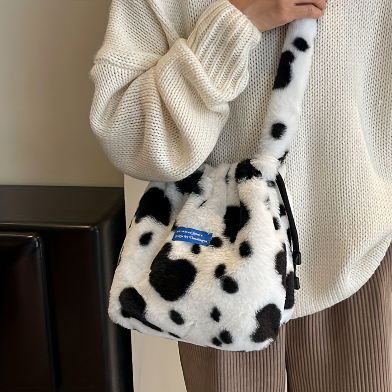 Fuzzy leopard outlet bag