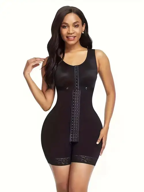 Lace Trim Shaping Romper Front Buckle Tummy Control Slimmer - Temu