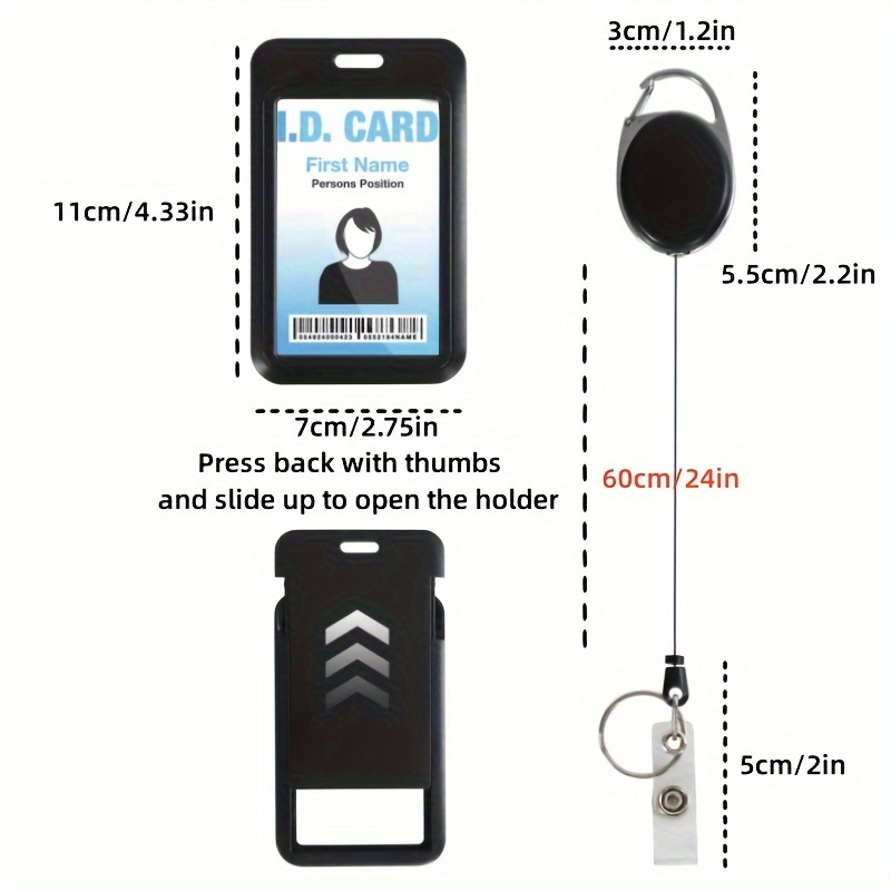 1pc Retractable ID Badge Holder with Breakaway Lanyard,Heavy Duty Badge Reel,Detachable Keychain, Cruise Ship Cards Holder,for Nurse,Officer