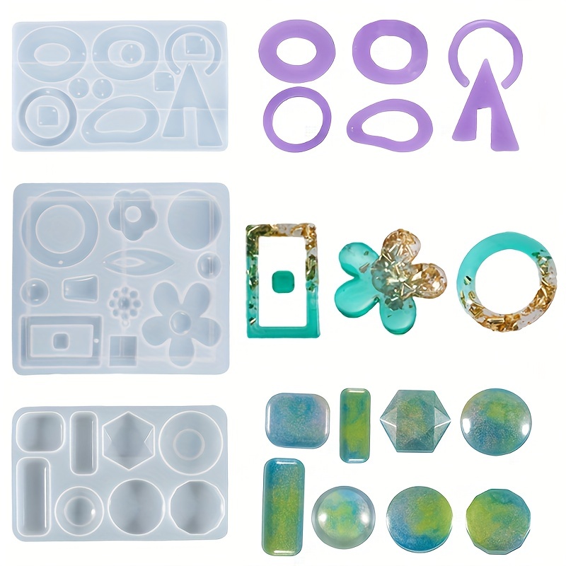 Resin Ring Mold with 14 Kinds of Gem Resin Molds 2pcs Resin
