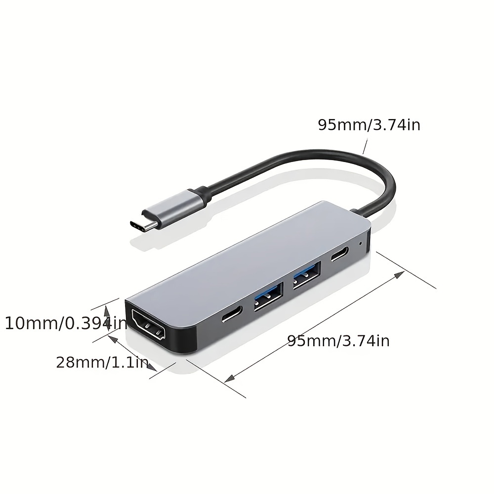 5 in 1 Mini Hub USB-C Retractable