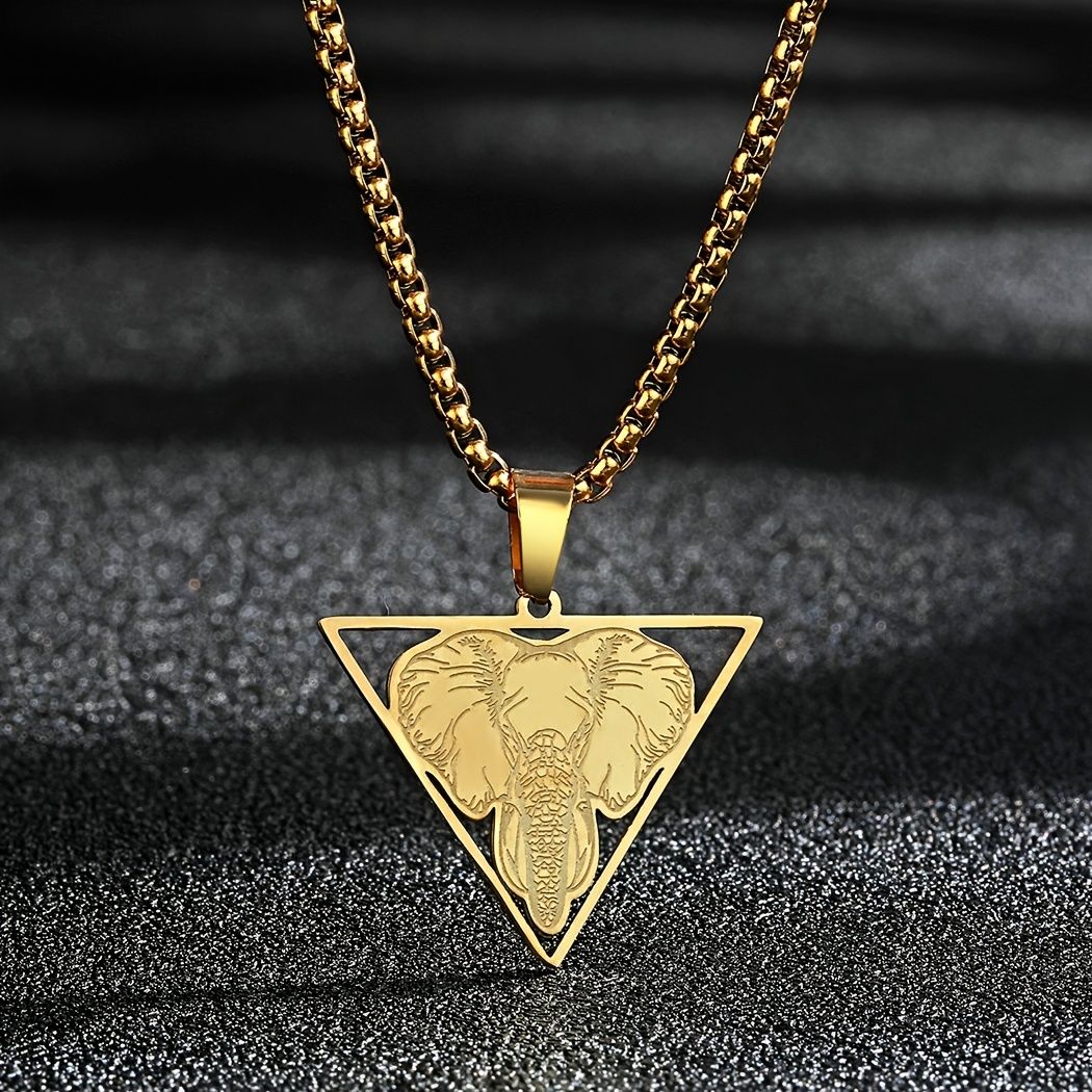 1pc Triangle Elephant Head Necklace For Men Thailand Amulet Stainless Steel  Cute Animal Pendant Necklace Artificial Jewelry | Shop The Latest Trends |  Temu