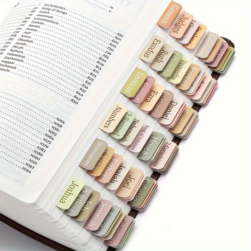 Laminated Bible Tabs for Bible Journaling Supplies,Bible Index Tabs for  Women and Men,66 Old and New Testament Bible Study Tabs for Christian Gift
