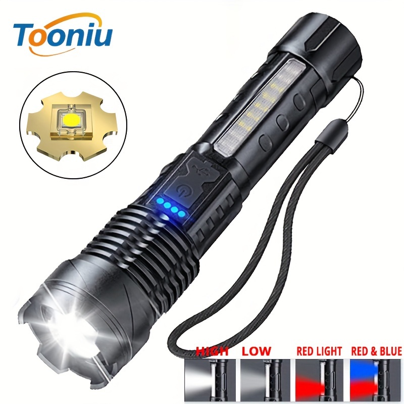 Rechargeable LED Emergency Warning Work Fire Flashlight,, 52% OFF