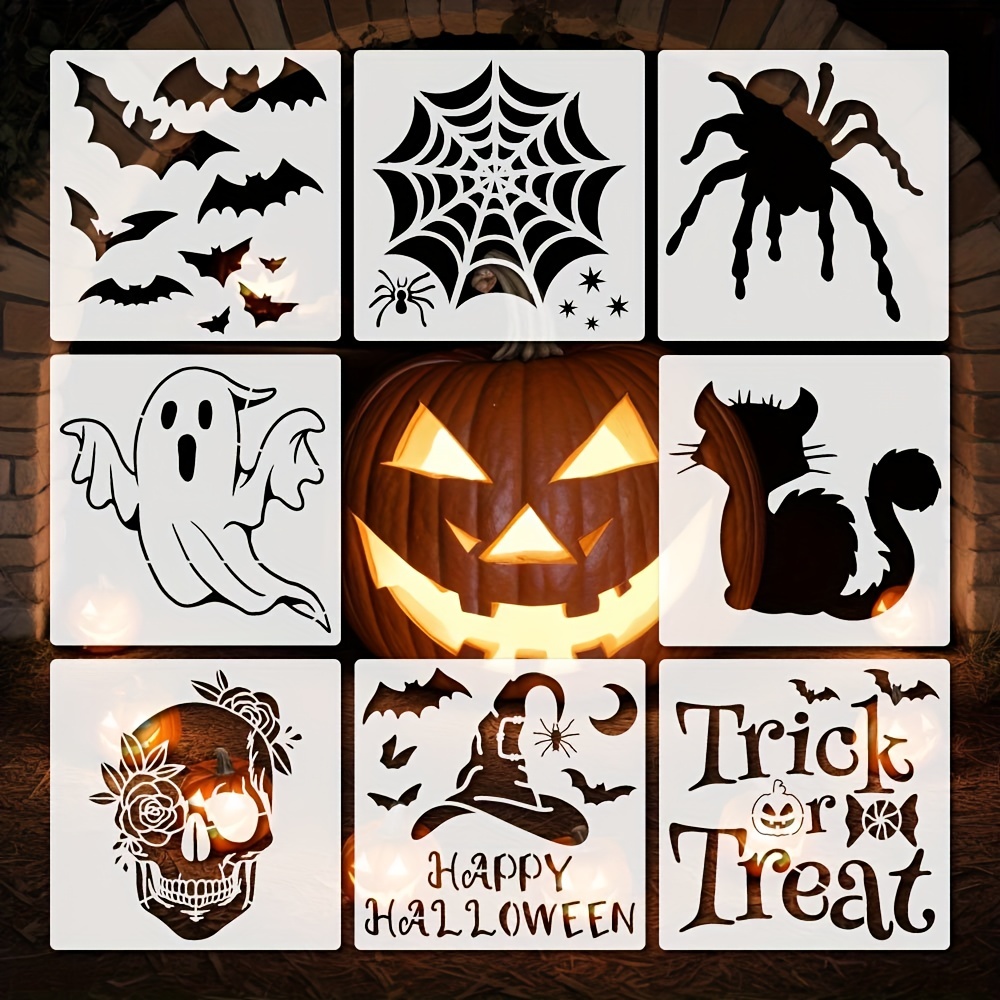 Halloween Stencils For Painting Reusable Pumpkin Spider - Temu