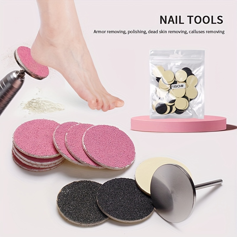 60Pcs Sanding Disc Sandpaper Electric Foot Care Pedicure Dead Skin