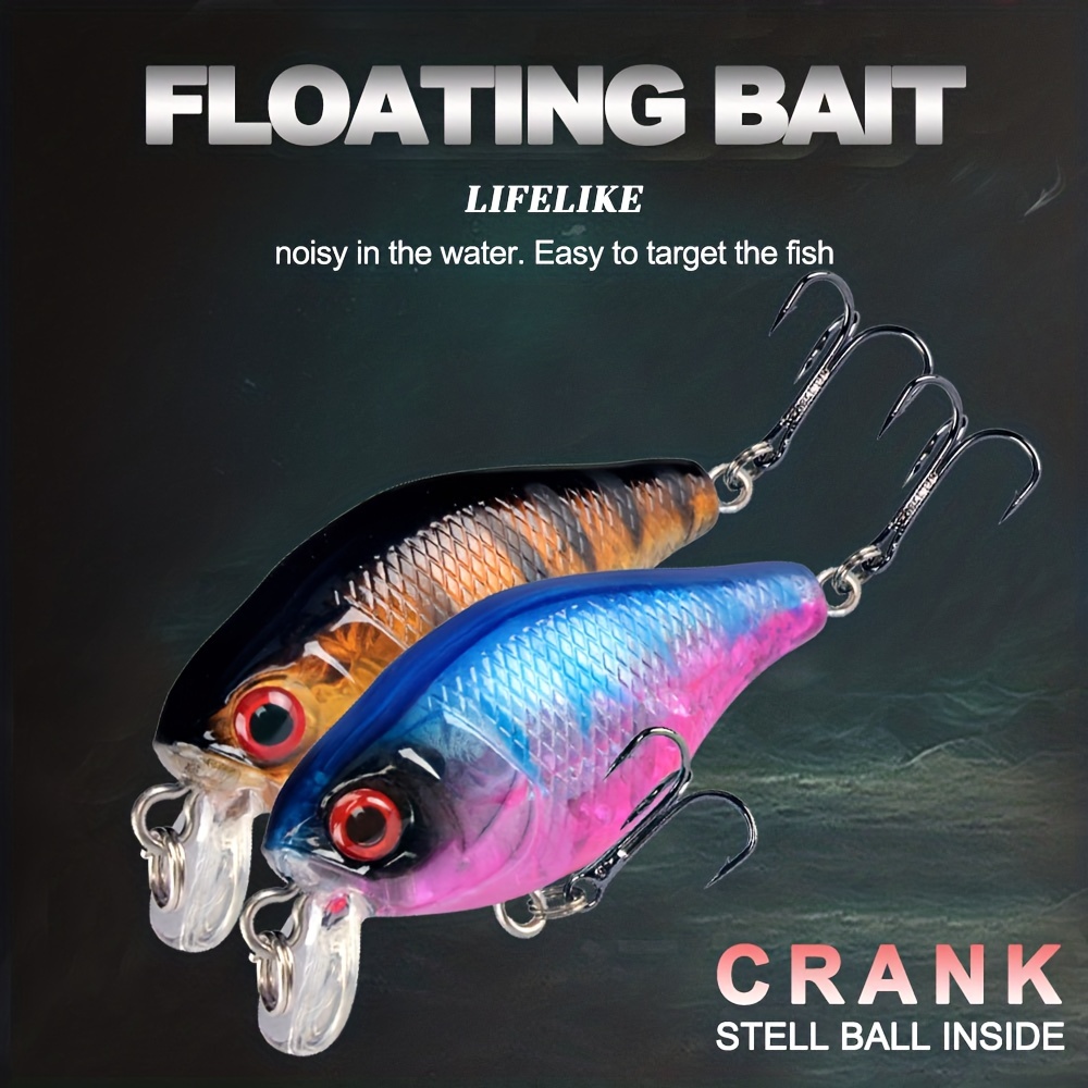 Mini Crankbait Floating Fishing Lure Treble Hooks Artificial - Temu Canada