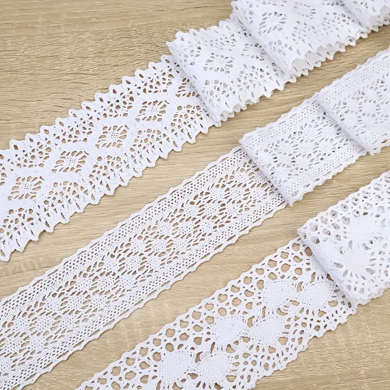 Vintage Lace Trim, Crochet Lace Ribbon, Sewing Lace Trim by The Yard,  Assorted Eyelet Lace Trim Fabric Crafts, Approx 33 Yards (Beige)