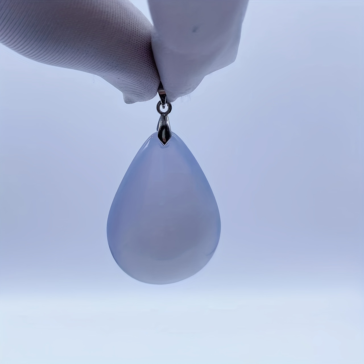 Natural Chalcedony Drop Shape Cabochon DIY Pendant Crystal
