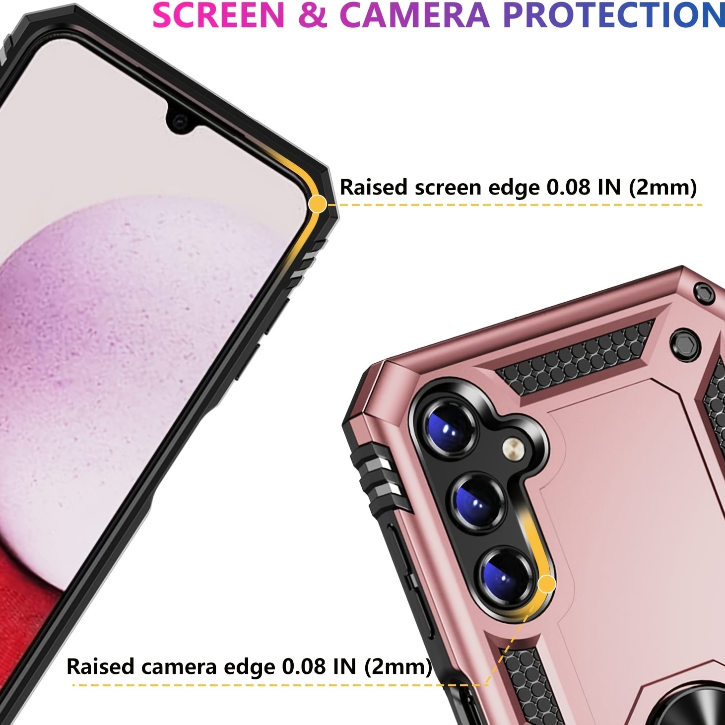  Armor - Funda a prueba de golpes con ranura para tarjeta para  Samsung Galaxy A14 A 14 14A 4G 5G Funda para anillo magnético de automóvil,  K4, para Samsung A14 5G 