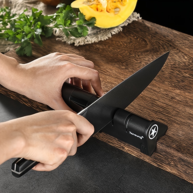 1pc knife sharpener double stage knife sharpeners for kitchen knives multifunctional portable knife sharpener for kitchen outdoor camping retractable kitchen knife sharpener household sharpening stone kitchen gadget details 4